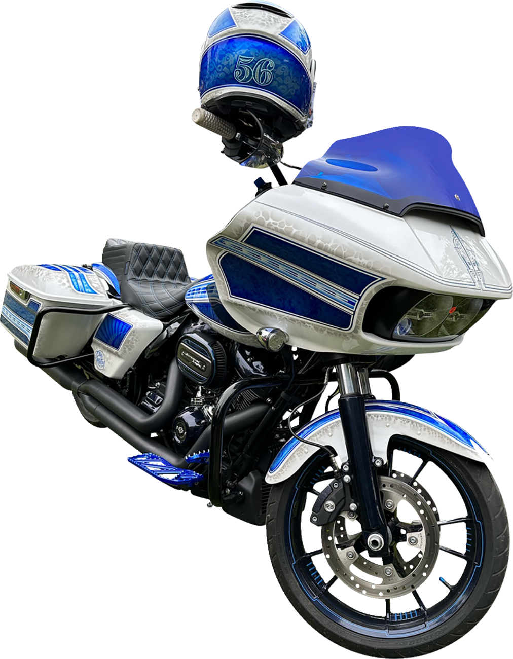 Kolor Flare® Windshield - 9" - Blue - '15-'25 FLTR