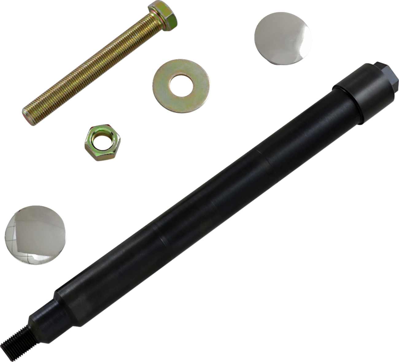 Axle Kit - Flush Mount - Front - Black W/Polished End Caps