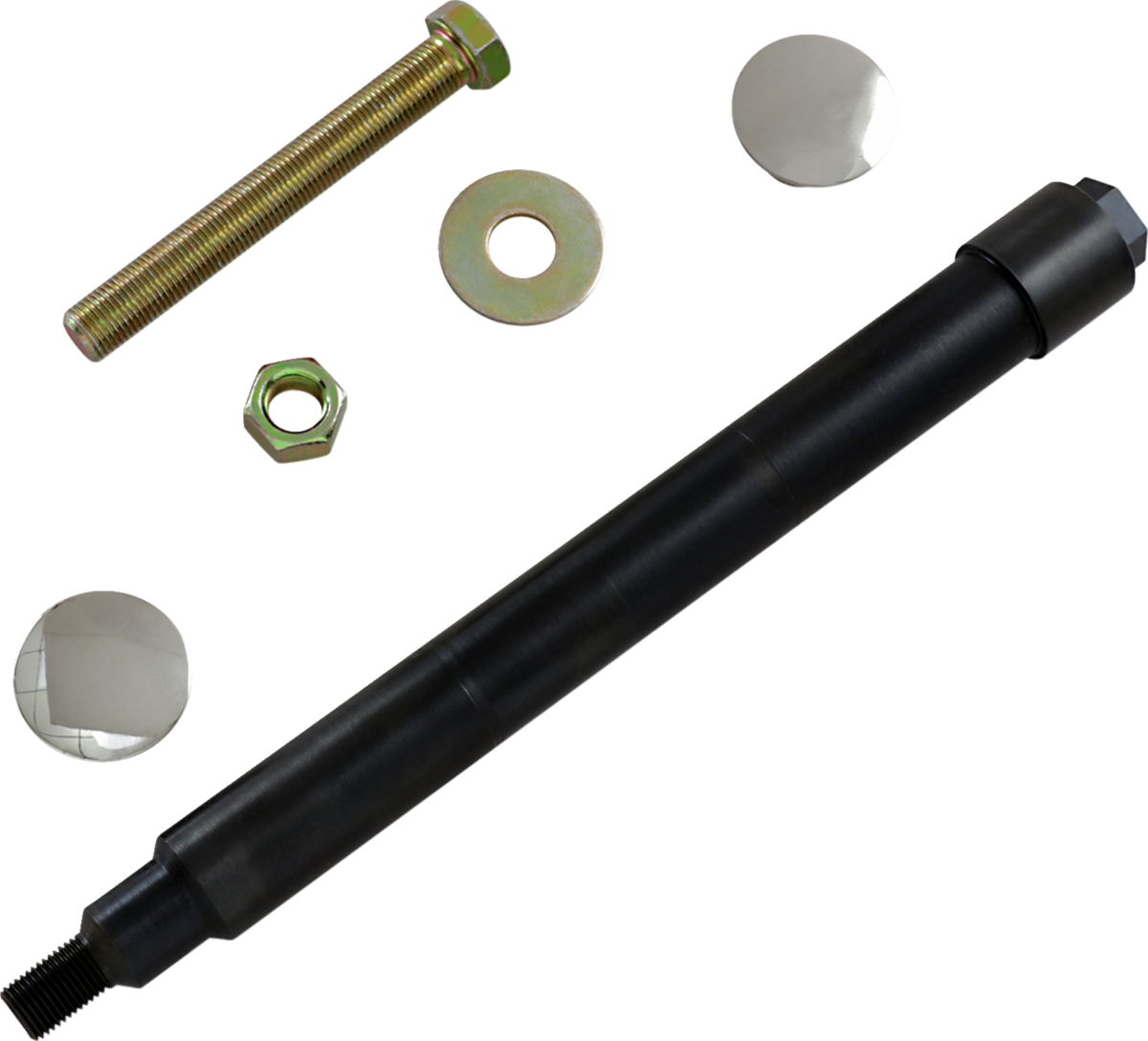 Axle Kit - Flush Mount - Front - Black W/Polished End Caps