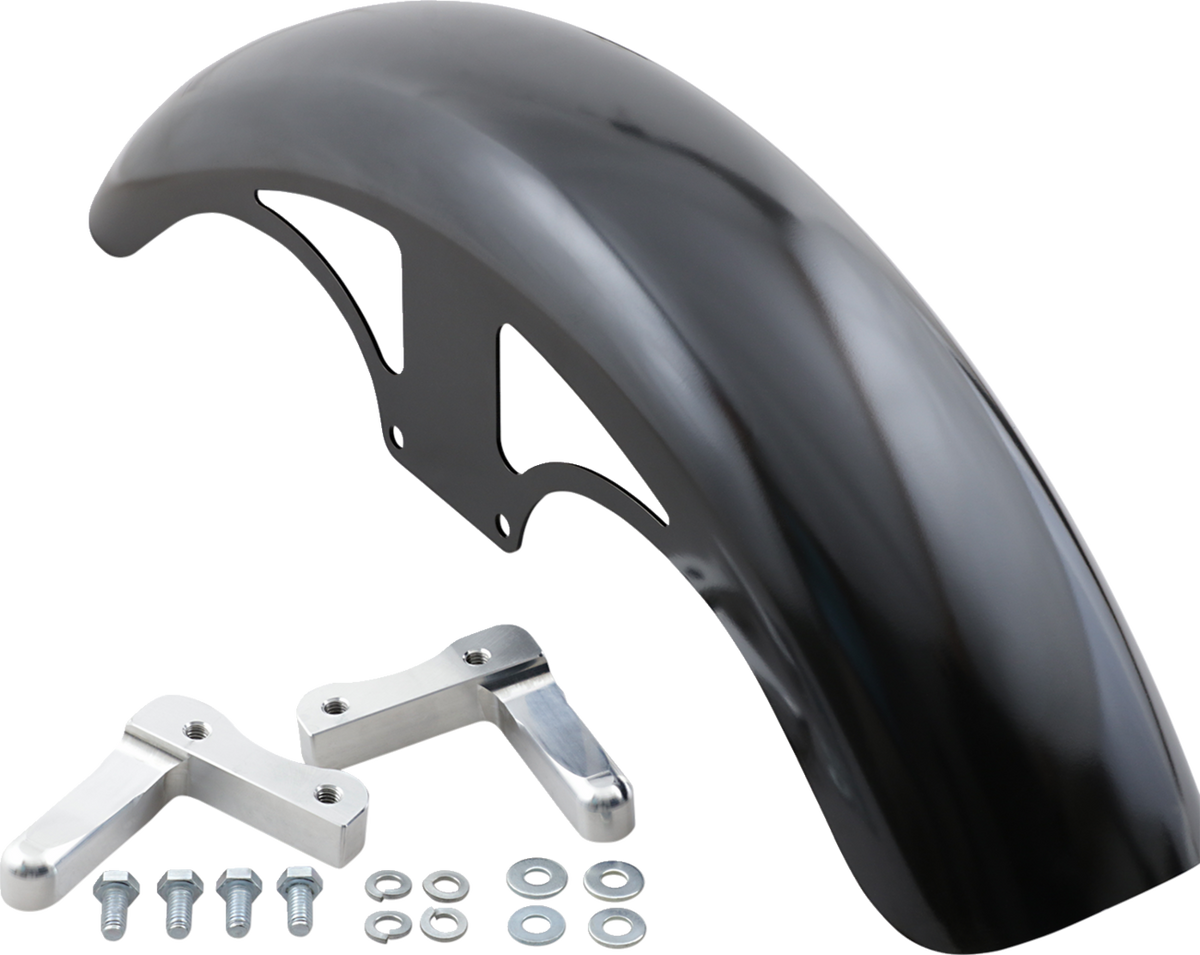 P-Tom Front Fender - Black - 19" - HD Softail