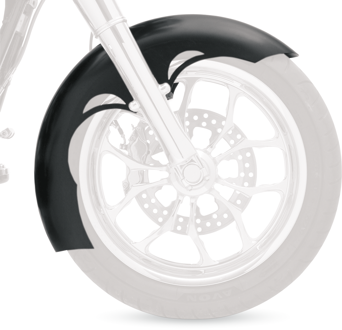 Tude Front Fender - Black - 16"-19" - HD Touring/Trike