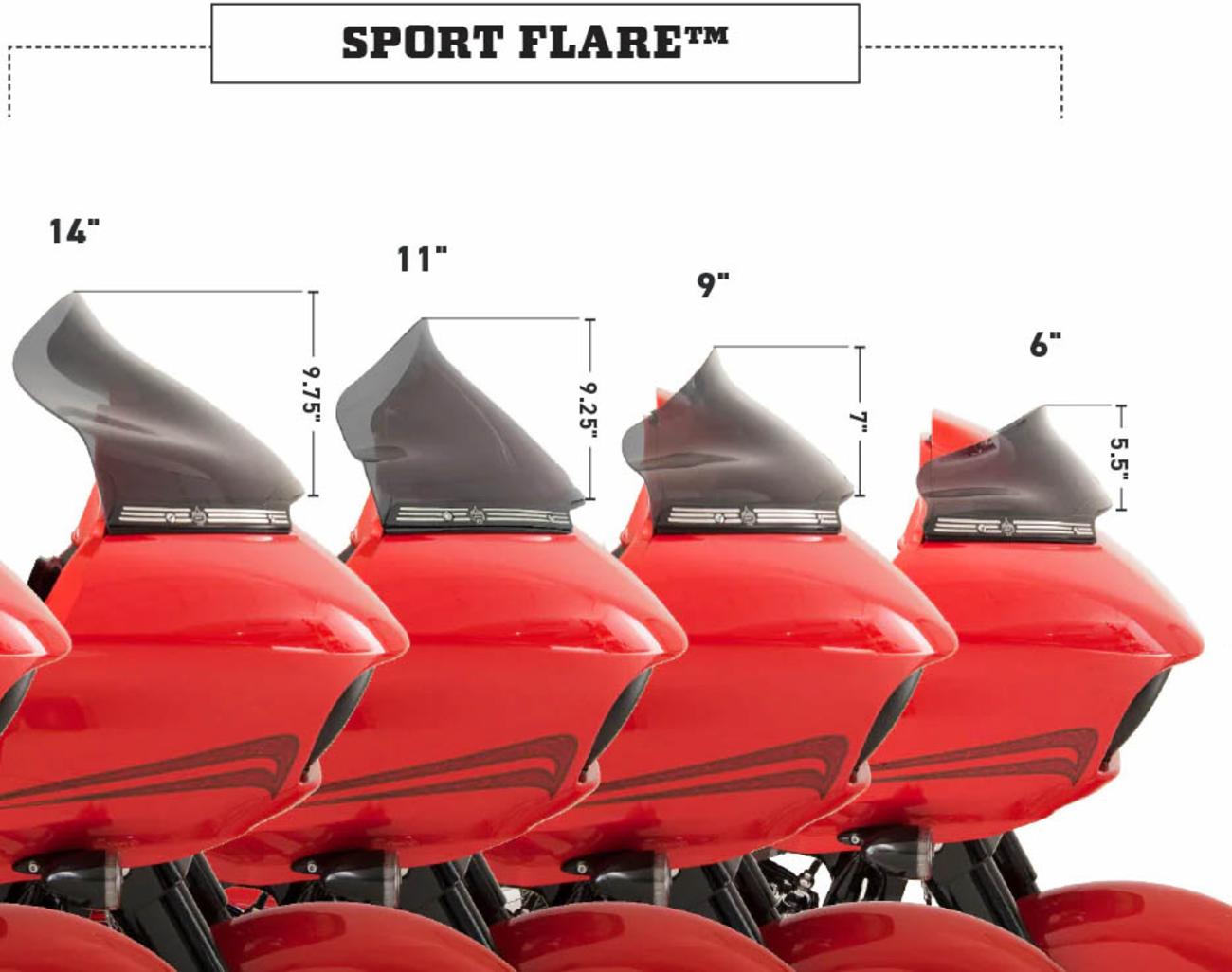 Sport Flare® Windshield - 9" - Clear - '15-'25 FLTR