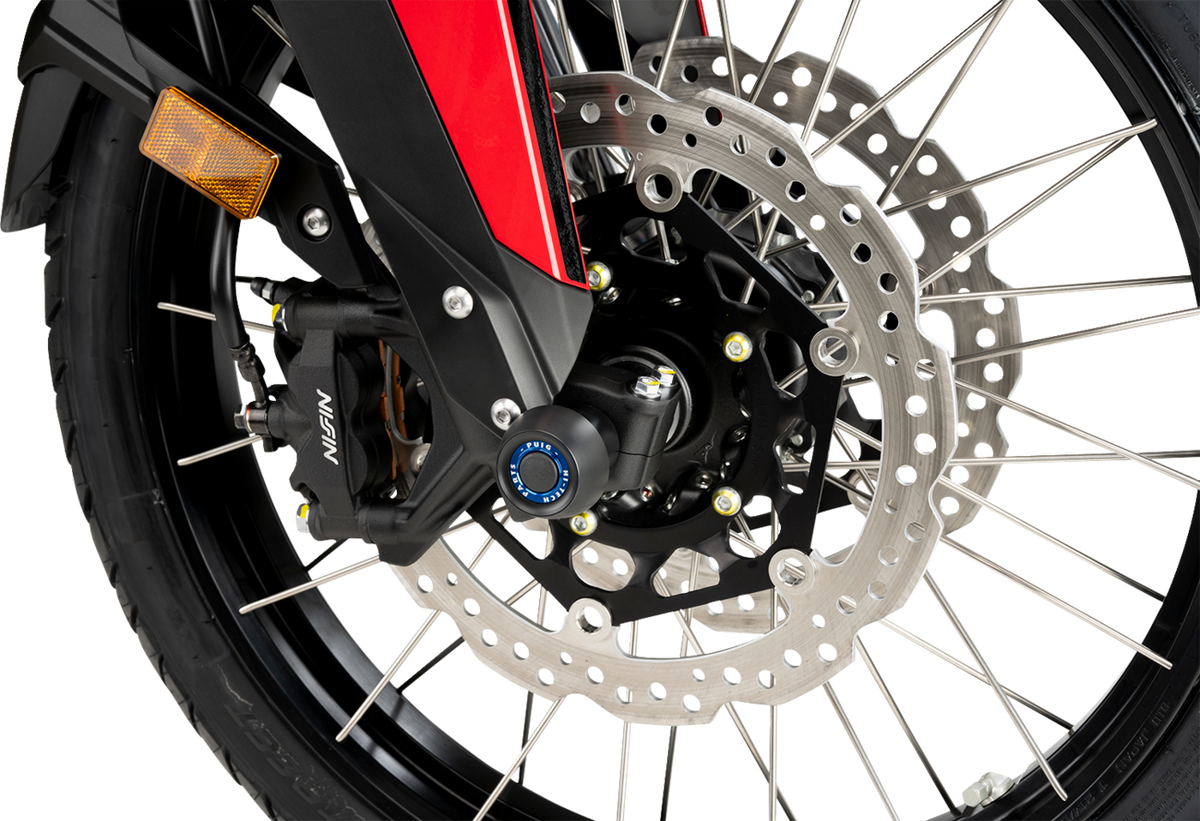 Axle Sliders - Front - Black - Pair - Honda CRF/Transalp