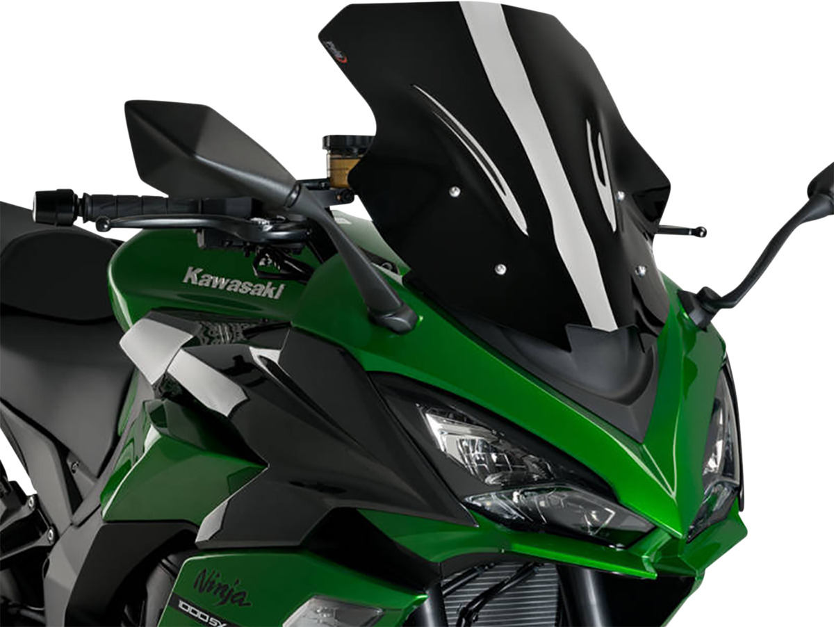 Race Windscreen - 18-7/8" - Black - Kawasaki