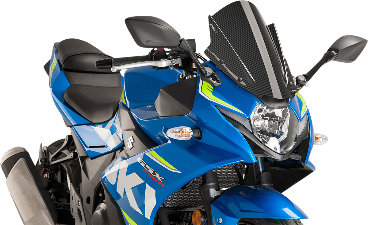 Race Windscreen - 14-3/8" - Carbon - Suzuki