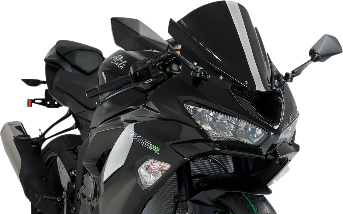 Race Windscreen - 13-3/4" - Black - ZX-6R