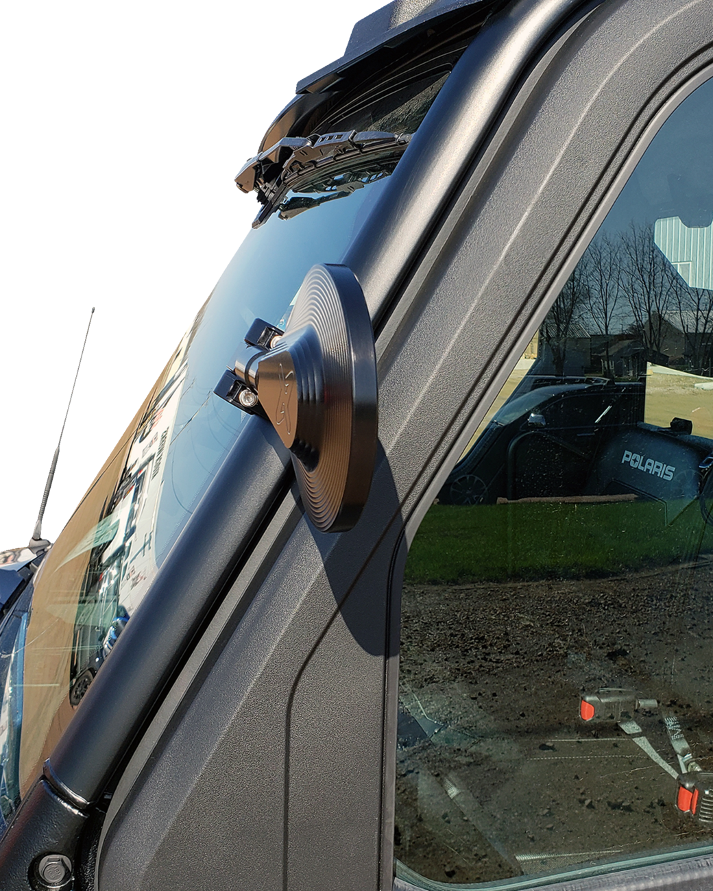 Mirror - Side View - Round - Black - Right - Kit