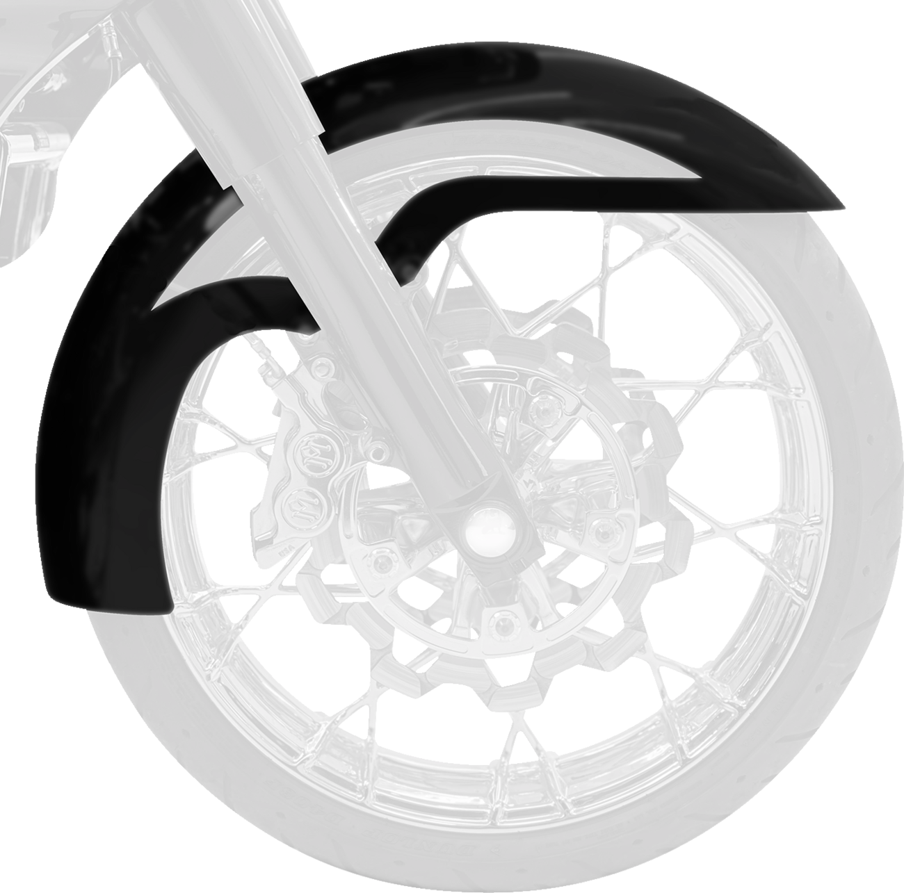 Ventana Front Fender - Black - 16"-19" - HD Touring/Trike