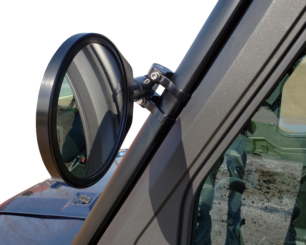 Mirror - Side View - Round - Black - Right - Kit
