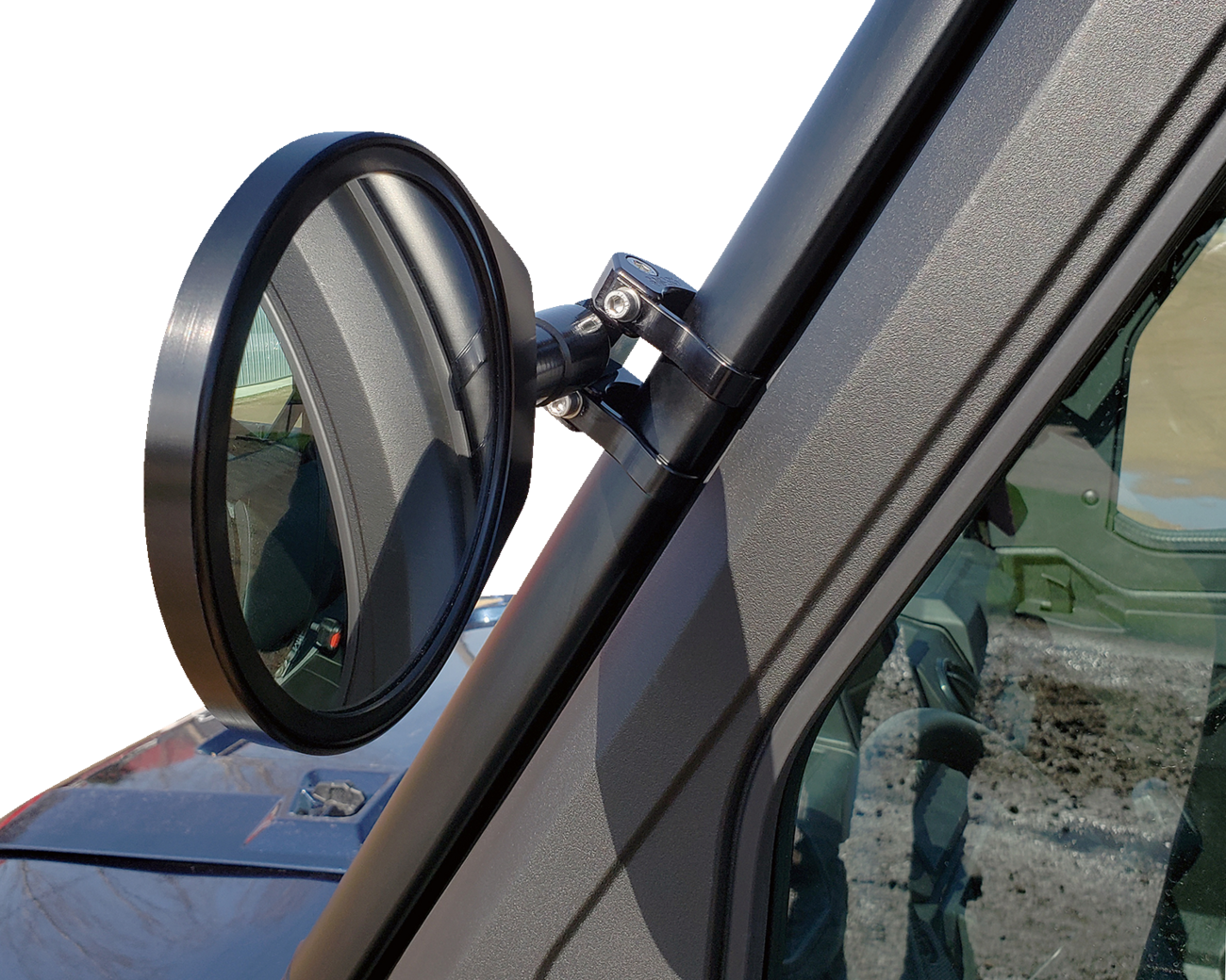 Mirror - Side View - Round - Black - Right - Kit