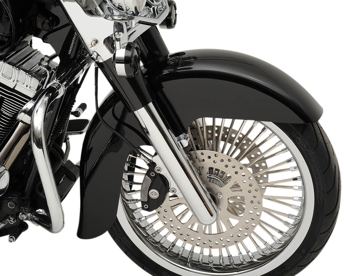 Benchmark Front Fender - Non-Raked - Black - 21" - HD Touring/Trike