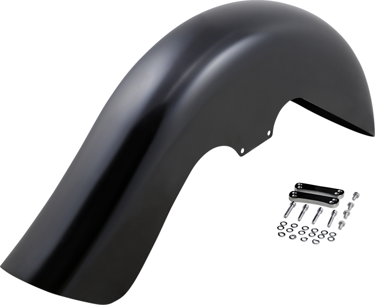 Benchmark Front Fender - For Raked Frames - Black - 26" - HD Touring/Trike